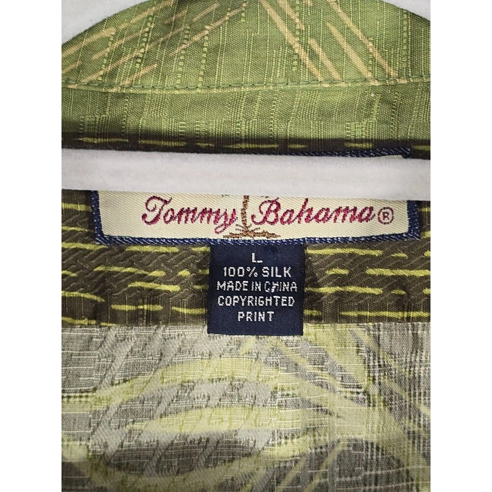 Tommy Bahama Shirt Large Hawaiian Camp 100% SILK Birds Of PARADISE Floral AE - Picture 6 of 8